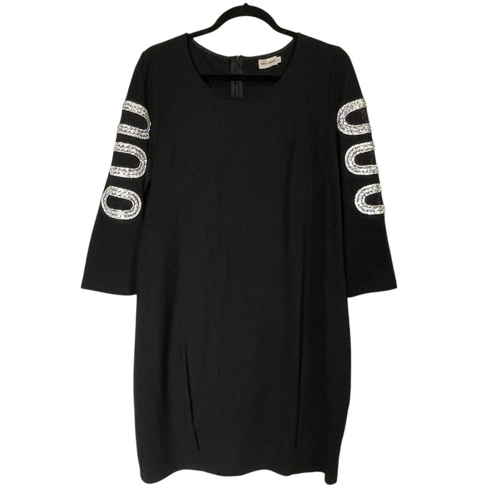 Teria Yabar Black Balloon Festive Knee‎ Length Cocktail Party Rhinestone Dress S